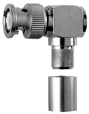 BNC Plug LMR400 R/A Solder/Crimp